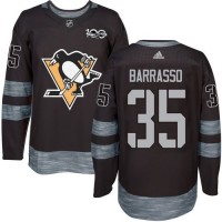 Adidas Pittsburgh Penguins #35 Tom Barrasso Black 1917-2017 100th Anniversary Stitched NHL Jersey