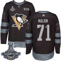 Adidas Pittsburgh Penguins #71 Evgeni Malkin Black 1917-2017 100th Anniversary Stanley Cup Finals Champions Stitched NHL Jersey