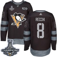 Adidas Pittsburgh Penguins #8 Mark Recchi Black 1917-2017 100th Anniversary Stanley Cup Finals Champions Stitched NHL Jersey