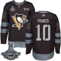 Adidas Pittsburgh Penguins #10 Ron Francis Black 1917-2017 100th Anniversary Stanley Cup Finals Champions Stitched NHL Jersey