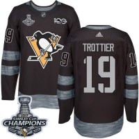 Adidas Pittsburgh Penguins #19 Bryan Trottier Black 1917-2017 100th Anniversary Stanley Cup Finals Champions Stitched NHL Jersey