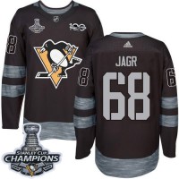 Adidas Pittsburgh Penguins #68 Jaromir Jagr Black 1917-2017 100th Anniversary Stanley Cup Finals Champions Stitched NHL Jersey