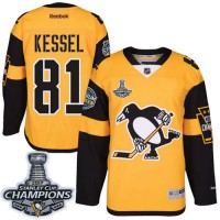 Pittsburgh Penguins #81 Phil Kessel Gold 2017 Stadium Series Stanley Cup Finals Champions Stitched NHL Jersey