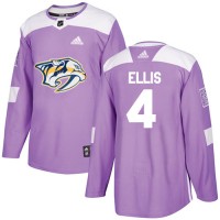 Adidas Nashville Predators #4 Ryan Ellis Purple Authentic Fights Cancer Stitched NHL Jersey