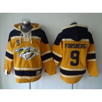 Nashville Predators #9 Filip Forsberg Yellow Sawyer Hooded Sweatshirt Stitched NHL Jersey