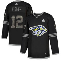 Adidas Nashville Predators #12 Mike Fisher Black Authentic Classic Stitched NHL Jersey