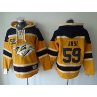Nashville Predators #59 Roman Josi Yellow Sawyer Hooded Sweatshirt Stitched NHL Jersey