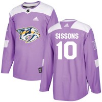 Adidas Nashville Predators #10 Colton Sissons Purple Authentic Fights Cancer Stitched NHL Jersey