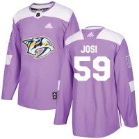 Adidas Nashville Predators #59 Roman Josi Purple Authentic Fights Cancer Stitched NHL Jersey