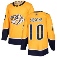 Adidas Nashville Predators #10 Colton Sissons Yellow Home Authentic Stitched NHL Jersey
