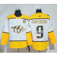 Adidas Nashville Predators #9 Filip Forsberg White Road Authentic Stitched NHL Jersey