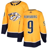 Adidas Nashville Predators #9 Filip Forsberg Yellow Home Authentic Stitched NHL Jersey