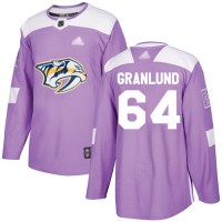 Adidas Nashville Predators #64 Mikael Granlund Purple Authentic Fights Cancer Stitched NHL Jersey