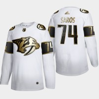 Nashville Nashville Predators #74 Juuse Saros Men's Adidas White Golden Edition Limited Stitched NHL Jersey