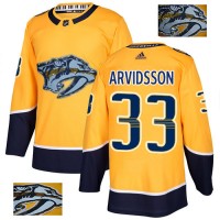 Adidas Nashville Predators #33 Viktor Arvidsson Yellow Home Authentic Fashion Gold Stitched NHL Jersey