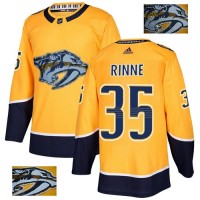 Adidas Nashville Predators #35 Pekka Rinne Yellow Home Authentic Fashion Gold Stitched NHL Jersey
