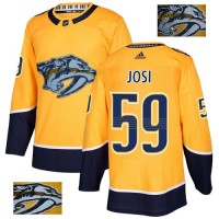 Adidas Nashville Predators #59 Roman Josi Yellow Home Authentic Fashion Gold Stitched NHL Jersey