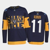 Adidas Nashville Predators #11 Luke Kunin Men's 2022 Stadium Series Authentic NHL Jersey - Navy