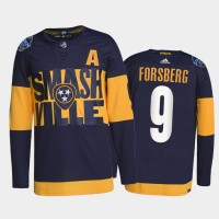 Adidas Nashville Predators #9 Filip Forsberg Men's 2022 Stadium Series Authentic NHL Jersey - Navy
