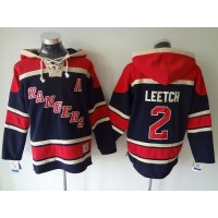 New York Rangers #2 Brian Leetch Navy Blue Sawyer Hooded Sweatshirt Stitched NHL Jersey