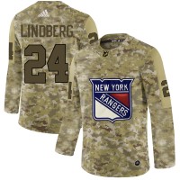 Adidas New York Rangers #24 Oscar Lindberg Camo Authentic Stitched NHL Jersey