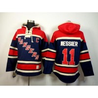 New York Rangers #11 Mark Messier Navy Blue Sawyer Hooded Sweatshirt Stitched NHL Jersey