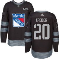 Adidas New York Rangers #20 Chris Kreider Black 1917-2017 100th Anniversary Stitched NHL Jersey
