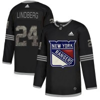 Adidas New York Rangers #24 Oscar Lindberg Black Authentic Classic Stitched NHL Jersey