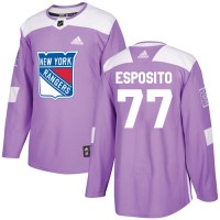 Adidas New York Rangers #77 Phil Esposito Purple Authentic Fights Cancer Stitched NHL Jersey