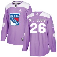 Adidas New York Rangers #26 Martin St. Louis Purple Authentic Fights Cancer Stitched NHL Jersey