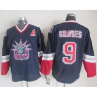 New York Rangers #9 Adam Graves Navy Blue CCM Statue Of Liberty Stitched NHL Jersey