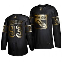 Adidas New York Rangers #93 Mika Zibanejad Men's 2019 Black Golden Edition Authentic Stitched NHL Jersey