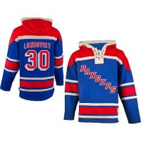 New York Rangers #30 Henrik Lundqvist Blue Sawyer Hooded Sweatshirt Stitched NHL Jersey