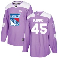 Adidas New York Rangers #45 Kappo Kakko Purple Authentic Fights Cancer Stitched NHL Jersey