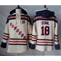 New York Rangers #18 Marc Staal Cream Sawyer Hooded Sweatshirt Stitched NHL Jersey