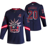 New York New York Rangers #20 Chris Kreider Navy Men's Adidas 2020-21 Reverse Retro Alternate NHL Jersey