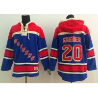 New York Rangers #20 Chris Kreider Blue Sawyer Hooded Sweatshirt Stitched NHL Jersey