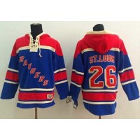 New York Rangers #26 Martin St. Louis Blue Sawyer Hooded Sweatshirt Stitched NHL Jersey