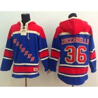 New York Rangers #36 Mats Zuccarello Blue Sawyer Hooded Sweatshirt Stitched NHL Jersey