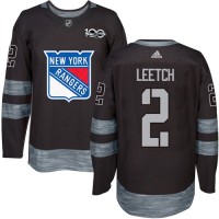 Adidas New York Rangers #2 Brian Leetch Black 1917-2017 100th Anniversary Stitched NHL Jersey