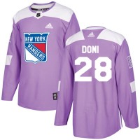 Adidas New York Rangers #28 Tie Domi Purple Authentic Fights Cancer Stitched NHL Jersey