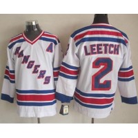 New York Rangers #2 Brian Leetch White CCM Throwback Stitched NHL Jersey