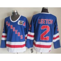 New York Rangers #2 Brian Leetch Blue CCM 75TH Stitched NHL Jersey