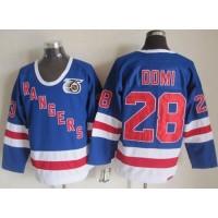 New York Rangers #28 Tie Domi Blue CCM 75TH Stitched NHL Jersey