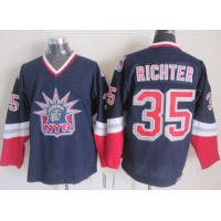 New York Rangers #35 Mike Richter Navy Blue CCM Statue of Liberty Stitched NHL Jersey