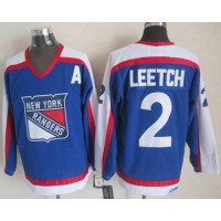 New York Rangers #2 Brian Leetch Blue/White CCM Throwback Stitched NHL Jersey