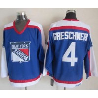 New York Rangers #4 Ron Greschner Blue/White CCM Throwback Stitched NHL Jersey