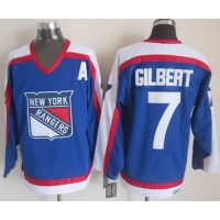 New York Rangers #7 Rod Gilbert Blue/White CCM Throwback Stitched NHL Jersey