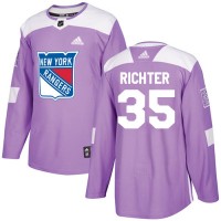 Adidas New York Rangers #35 Mike Richter Purple Authentic Fights Cancer Stitched NHL Jersey