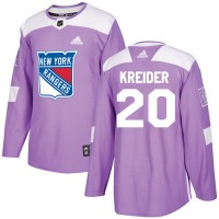 Adidas New York Rangers #20 Chris Kreider Purple Authentic Fights Cancer Stitched NHL Jersey
